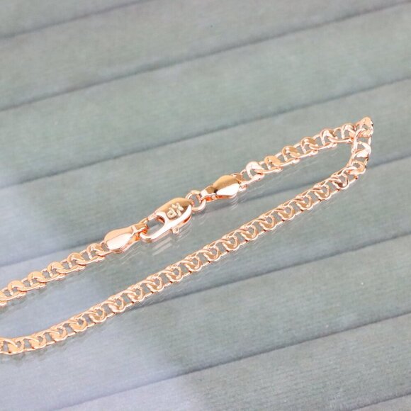 "Classic Rose Gold Chain Anklet, Bold Look, High Shine Finish, XPAL1173 - Picture 9 of 12